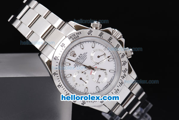 Rolex Daytona Chronograph Automatic Movement Full White -New Version - Click Image to Close